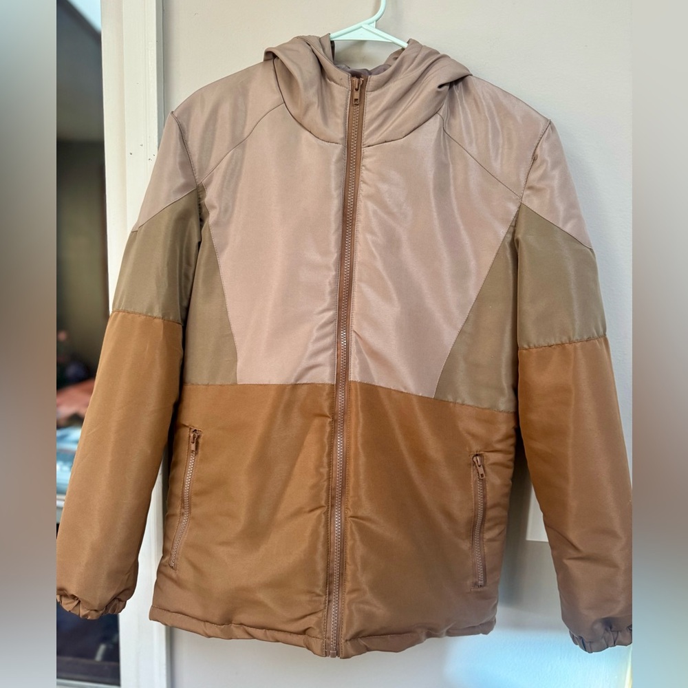 Day & Age Puffer Jacket Hooded Colorblock